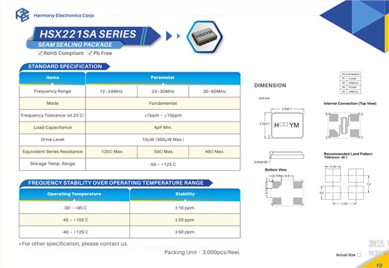 HSX221SA 2520規(guī)格書